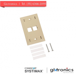 108168477 Systimax L Type Flush Mounted Faceplate, two port ivory