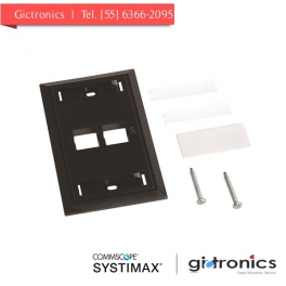 108168485 Systimax Face Plate 2 Puertos Negro L Type Flush