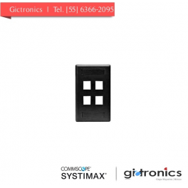 108168568 Systimax Face Plate 4 Puertos Negro L Type Flush