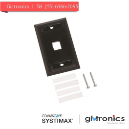 108258401 Systimax Face Plate 1 Puerto Negro L Type Flush